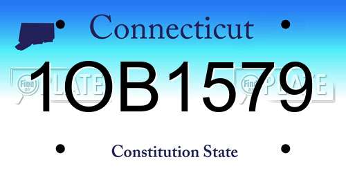 1OB1579 Connecticut License Plate
