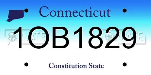 1OB1829 Connecticut License Plate