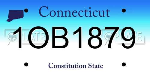 1OB1879 Connecticut License Plate