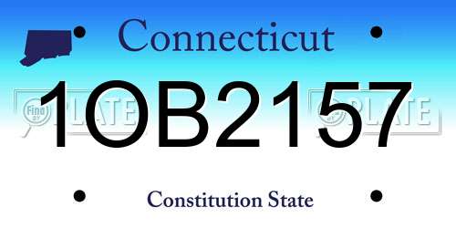 1OB2157 Connecticut License Plate
