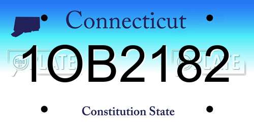 1OB2182 Connecticut License Plate