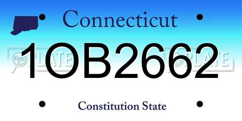1OB2662 Connecticut License Plate