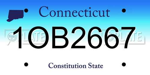 1OB2667 Connecticut License Plate