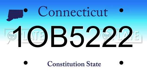 1OB5222 Connecticut License Plate