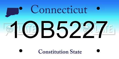 1OB5227 Connecticut License Plate