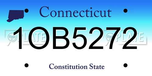 1OB5272 Connecticut License Plate