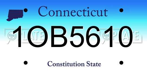1OB5610 Connecticut License Plate