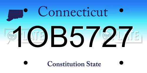 1OB5727 Connecticut License Plate