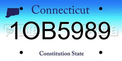 1OB5989 Connecticut License Plate