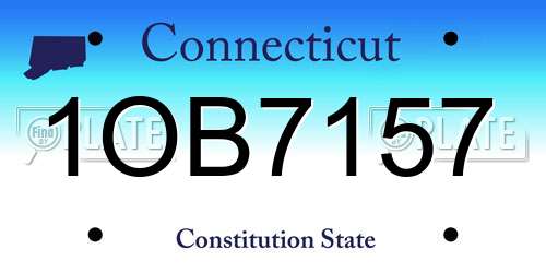 1OB7157 Connecticut License Plate
