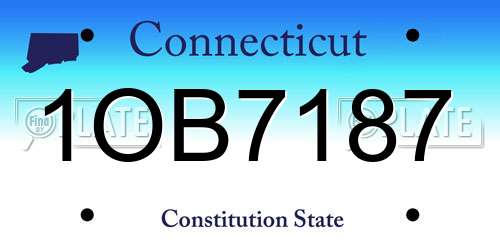 1OB7187 Connecticut License Plate