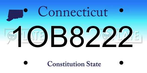 1OB8222 Connecticut License Plate