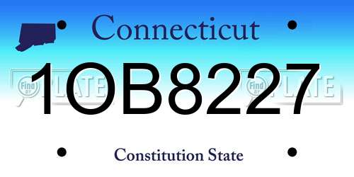 1OB8227 Connecticut License Plate