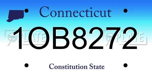 1OB8272 Connecticut License Plate