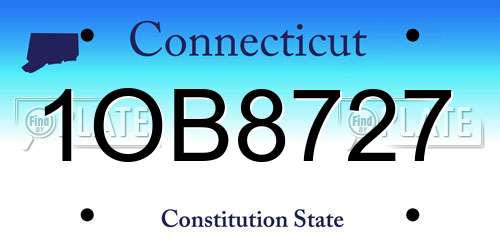 1OB8727 Connecticut License Plate