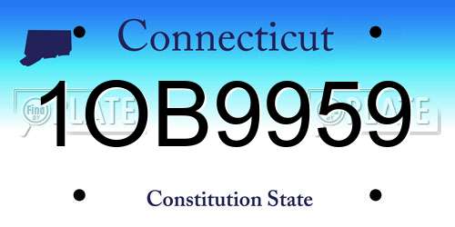 1OB9959 Connecticut License Plate