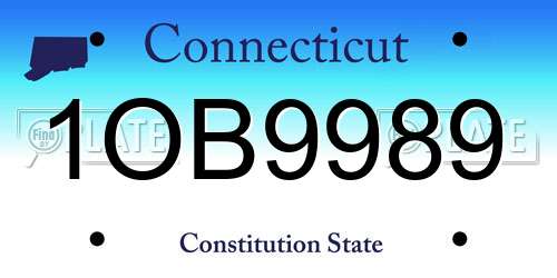 1OB9989 Connecticut License Plate