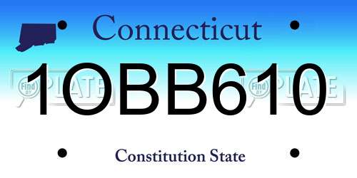1OBB610 Connecticut License Plate