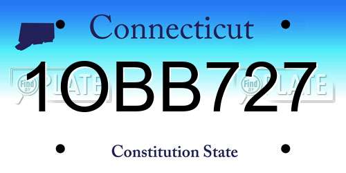 1OBB727 Connecticut License Plate