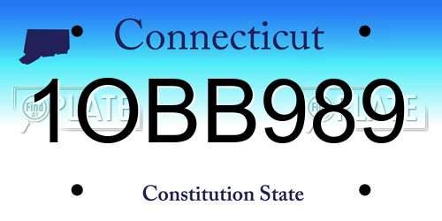 1OBB989 Connecticut License Plate