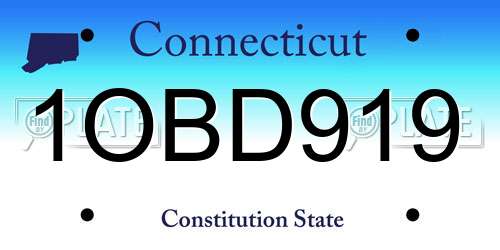 1OBD919 Connecticut License Plate
