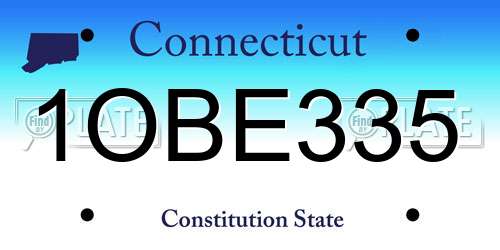 1OBE335 Connecticut License Plate