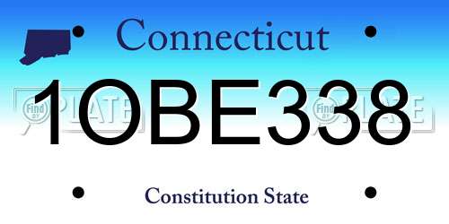 1OBE338 Connecticut License Plate