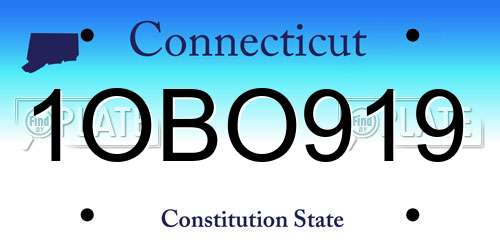 1OBO919 Connecticut License Plate