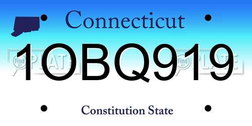 1OBQ919 Connecticut License Plate