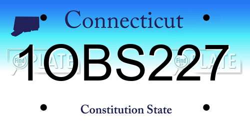 1OBS227 Connecticut License Plate