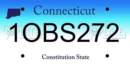 1OBS272 Connecticut License Plate