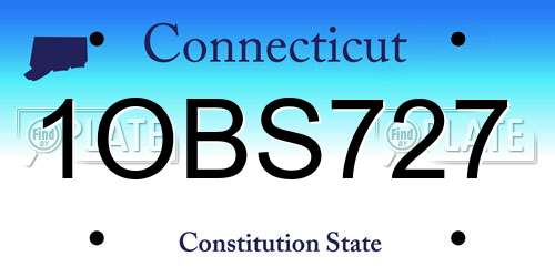 1OBS727 Connecticut License Plate