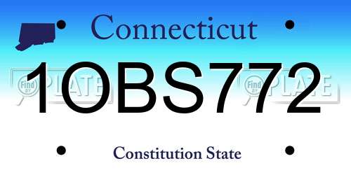 1OBS772 Connecticut License Plate