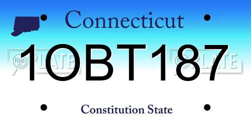 1OBT187 Connecticut License Plate