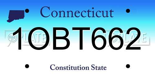 1OBT662 Connecticut License Plate