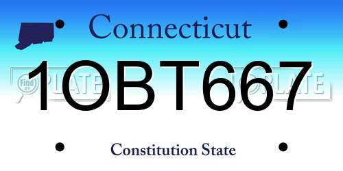 1OBT667 Connecticut License Plate
