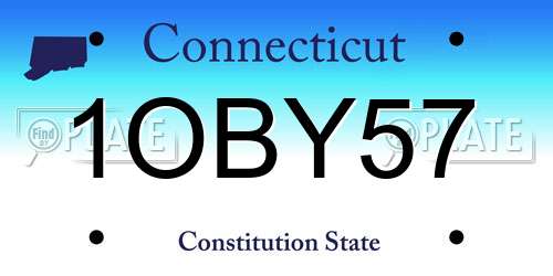 1OBY57 Connecticut License Plate