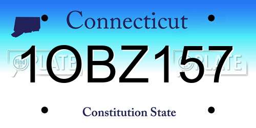 1OBZ157 Connecticut License Plate