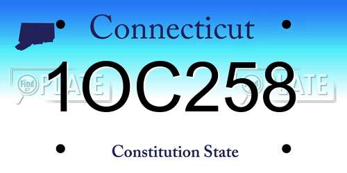 1OC258 Connecticut License Plate