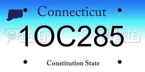 1OC285 Connecticut License Plate