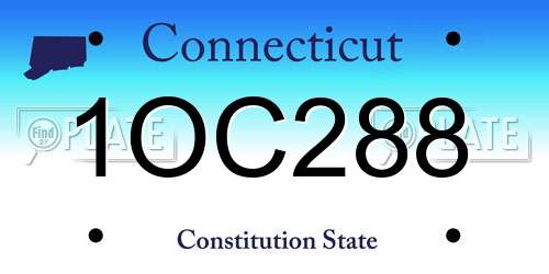 1OC288 Connecticut License Plate