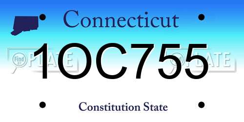 1OC755 Connecticut License Plate