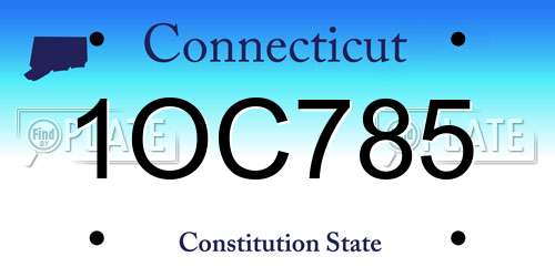 1OC785 Connecticut License Plate