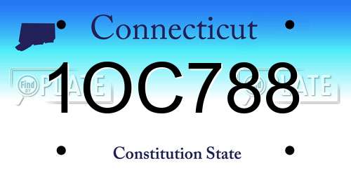 1OC788 Connecticut License Plate