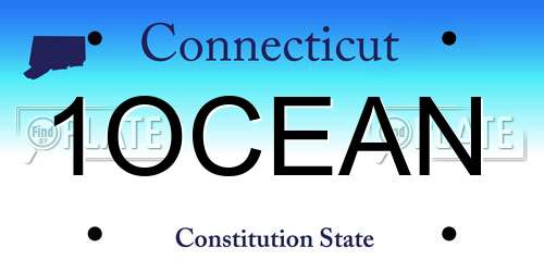 1OCEAN Connecticut License Plate