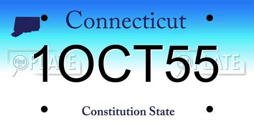 1OCT55 Connecticut License Plate