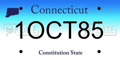 1OCT85 Connecticut License Plate