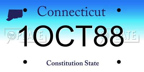 1OCT88 Connecticut License Plate