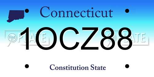 1OCZ88 Connecticut License Plate