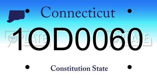 1OD0060 Connecticut License Plate